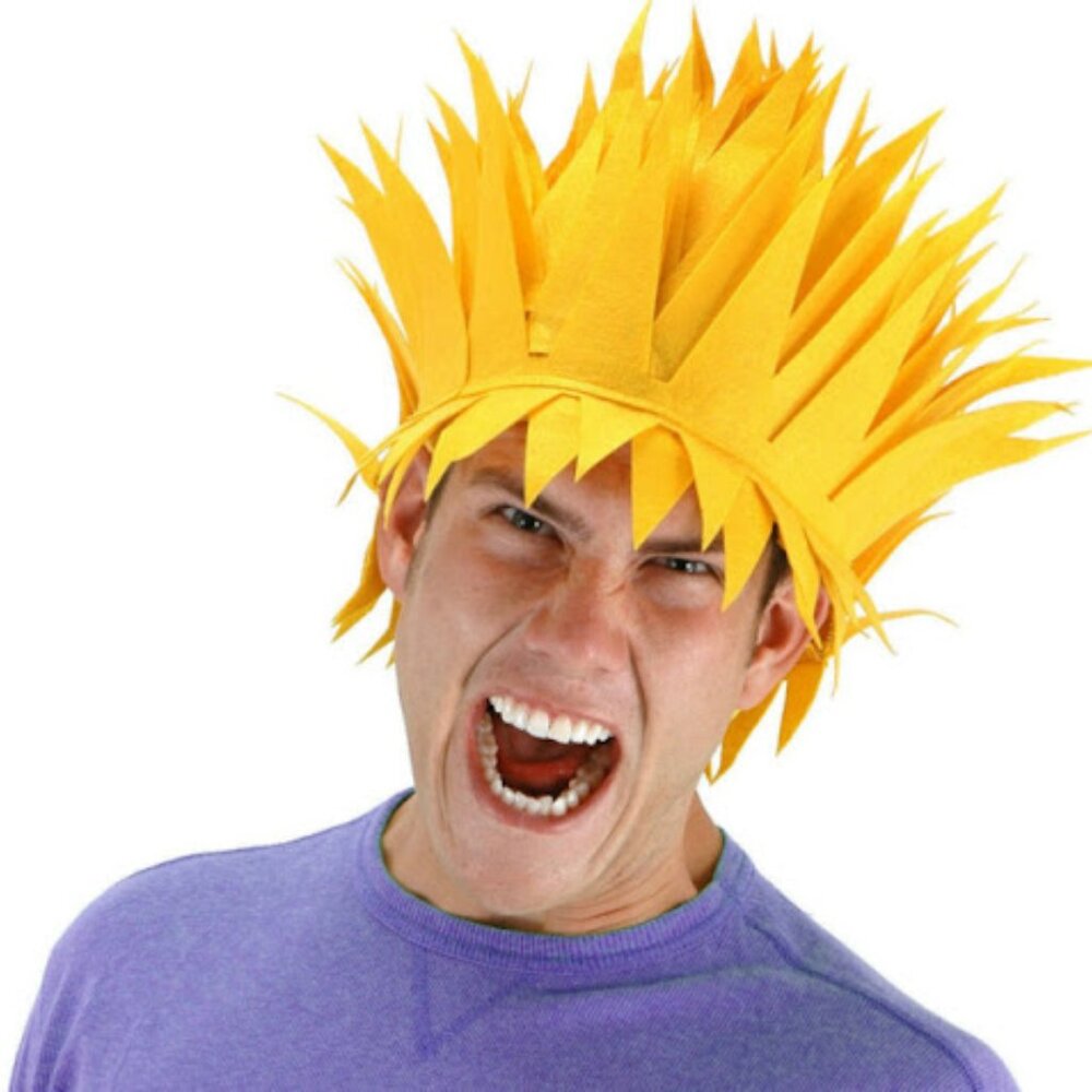Elope Wig lightning bolt costume felt yellow OS Halloween anime manga game